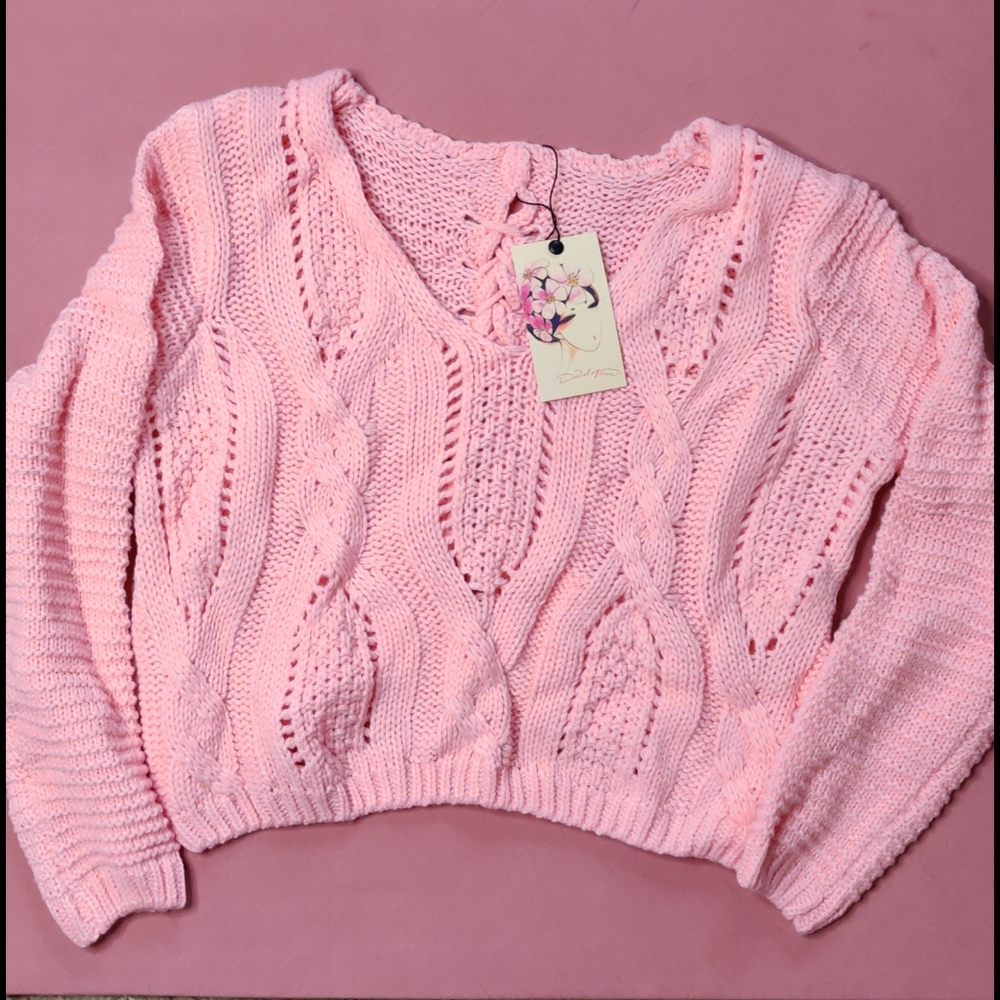 Pink knit sweater